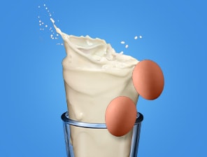 image of glass of milk and egg