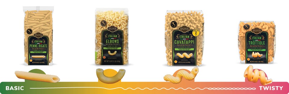Bags of dry pasta