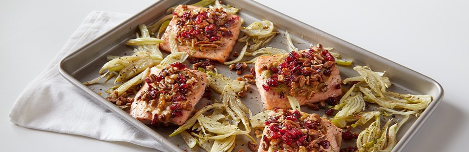 Sheet Pan Cranberry Pecan Salmon