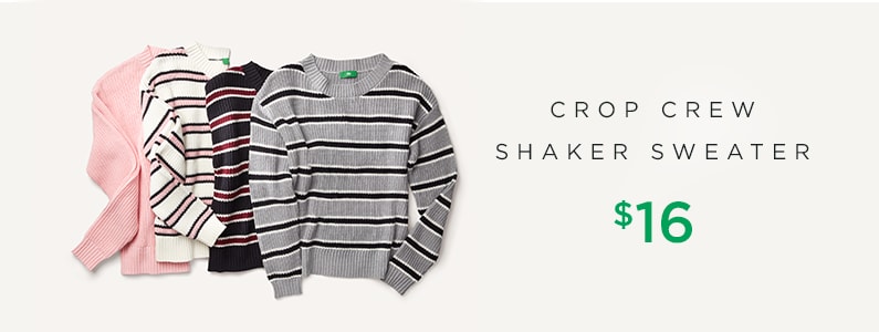 crop crew shaker sweater
