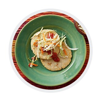 Pupusas con Curtido (Stuffed Corn Tortillas)