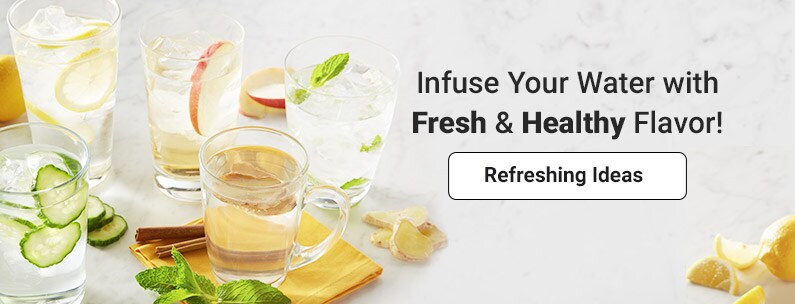 Infuse glasses of water with fresh fruits