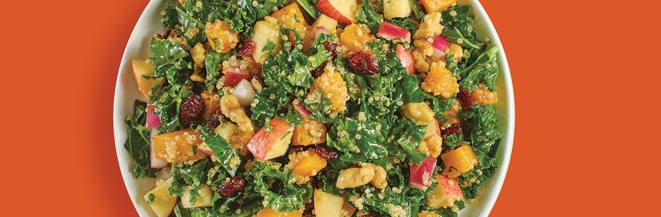  A bowl of Warm Kale, Quinoa and Butternut Squash Salad