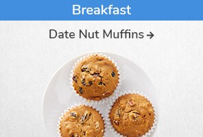 Breakfast recipe. Date nut muffins
