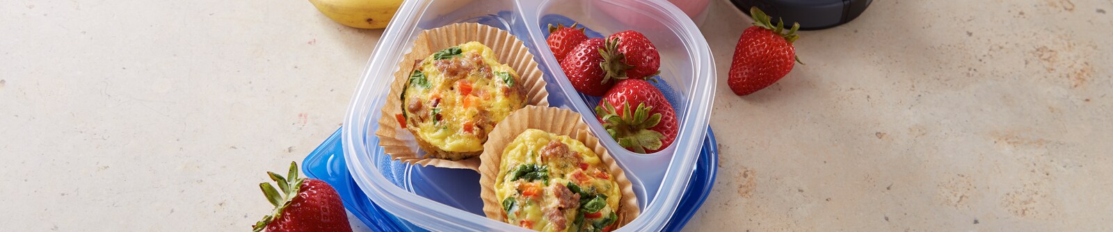 Breakfast with fruit in tupperware for on the go