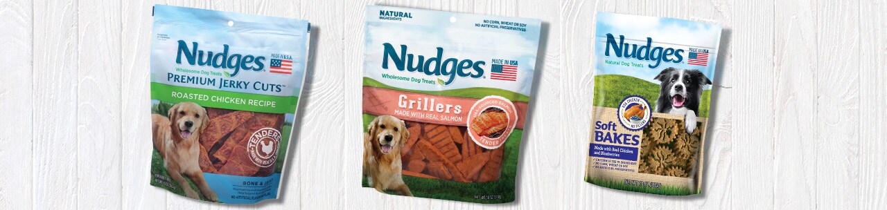 Nudges dog treats